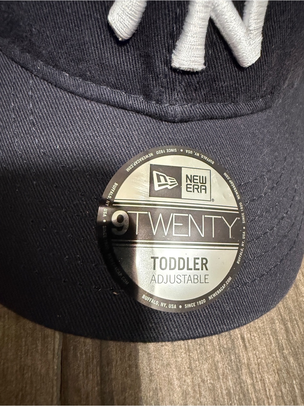 New Era Navy and White Toddler Adjustable NY Cap - Picture 2 of 4